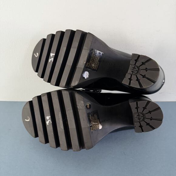 Antonio Melani Parkerr Lug Sole Chain Detail Patent Platform Loafer Pumps - Picture 9 of 9